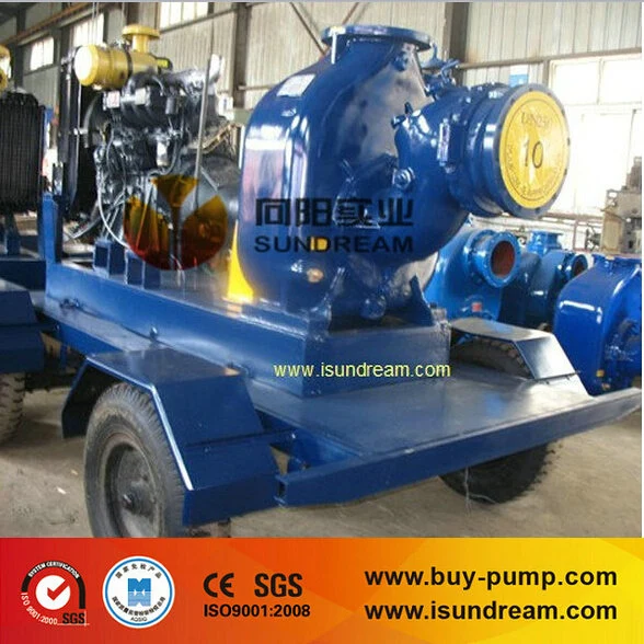 Trailer Mounted Diesel Engine Self Priming Dewatering Water Pump