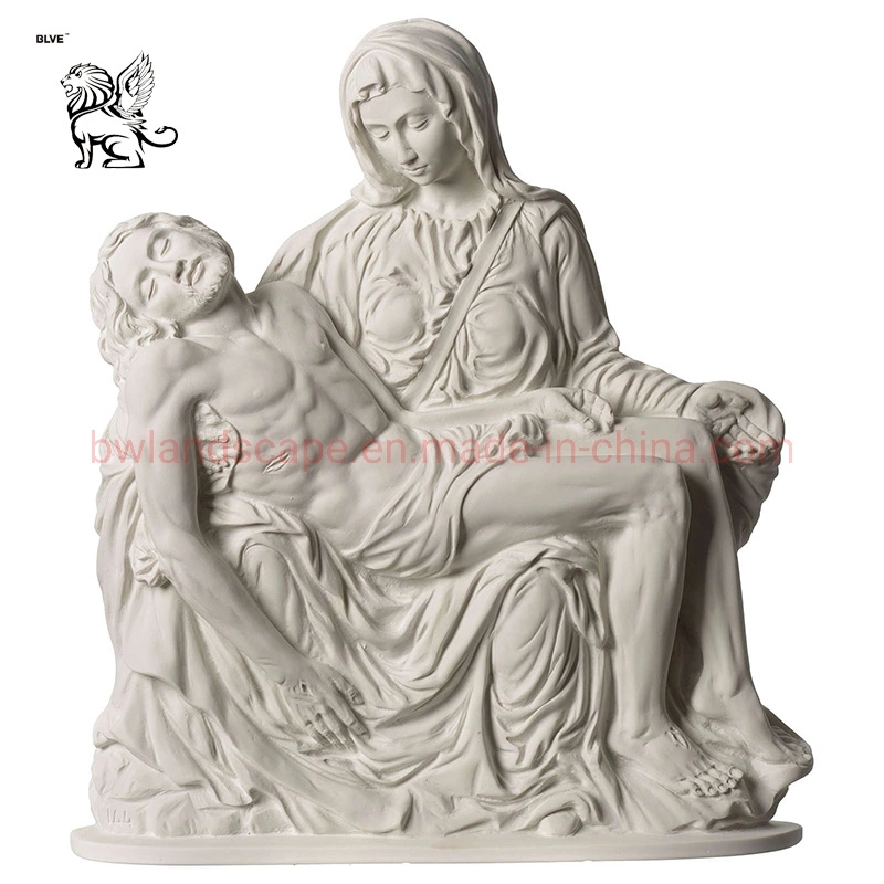 China Supplier Church Religious Decoration Hand Carving The Death of Jesus White Marble Pieta Relief