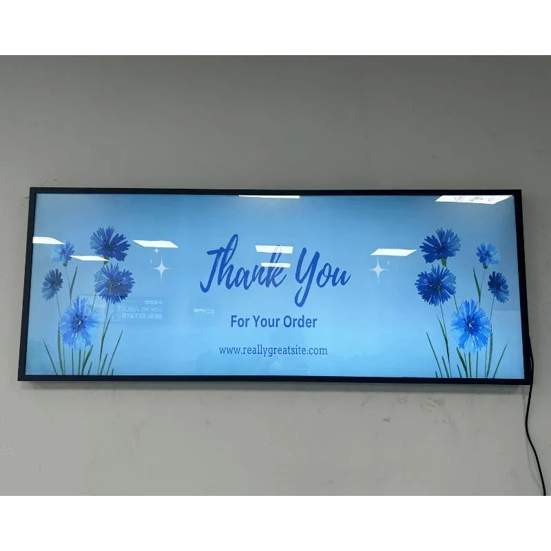 أعلن عن شاشة عرض Ultra Wide Panel Solution Strip بدقة 3840 شاشة الرف الرقمي لجهاز عرض 4K شاشة LCD مشدودة