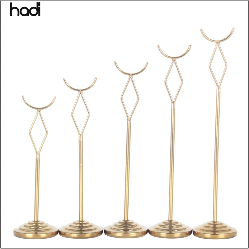 Hadi Restaurant Supply Fancy Table Number Holders Stainless Steel Silver Table Number Stands Buffet Tag Place Card Business Holder for Sale