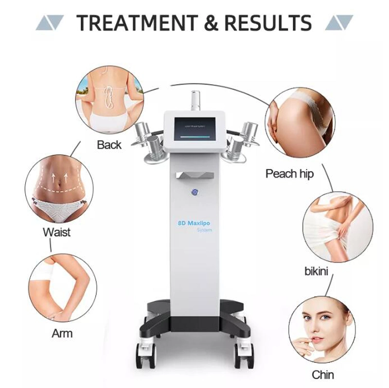 8D de doble láser Lipo láser verde rojo de extracción de grasa de la máquina de adelgazamiento