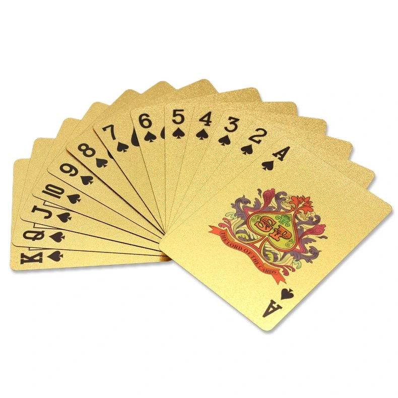 New Quality Plastic PVC Poker Smooth Waterproof Gold Plated Creative Gift Durable Poker Playing Card