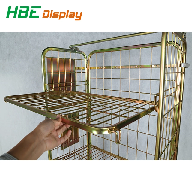 Laundry Steel Material Folding Hand Trolley Roll Container