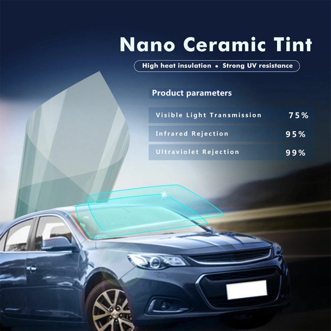 Film intelligent coréen pour voiture 75% Vit 99% Irr Résistant à la chaleur Anti-éblouissement Nano Céramique Teinte solaire pour vitres de voiture Film de sécurité pour vitres de voiture