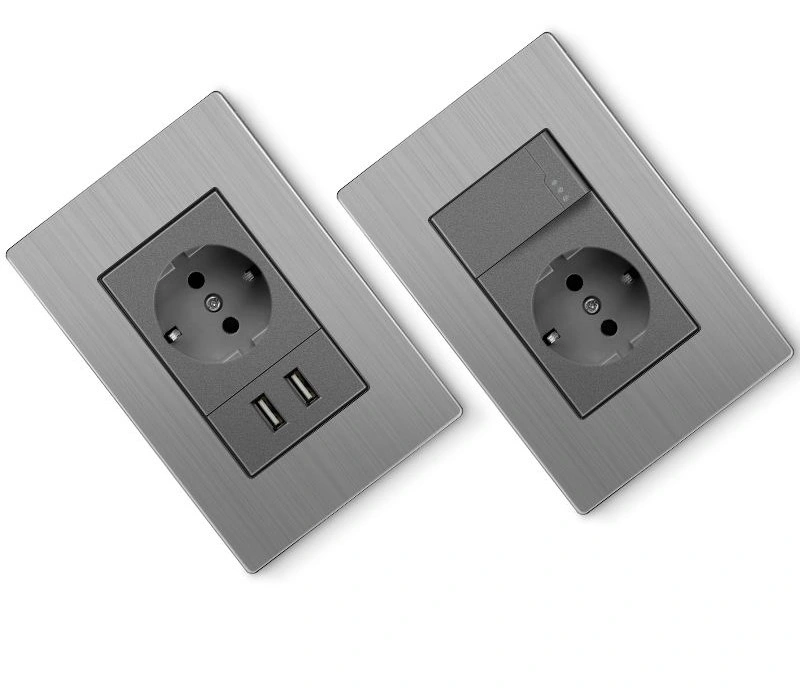 South American Brushed Stainless Steel 1 Gang Doorbell Switch