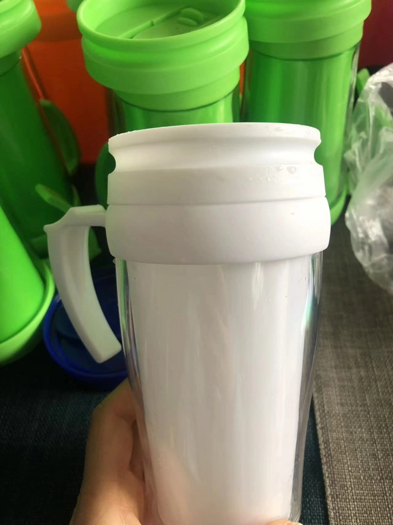 Insérez du papier en plastique de promotion de Café Tasse de voiture avec poignée de déplacement