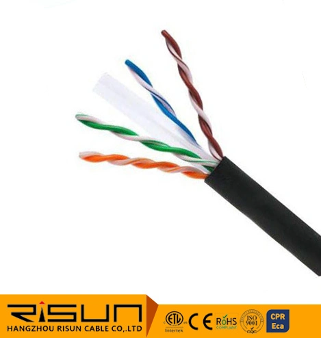 4 pares de cabo de rede CAT6 UTP 24AWG cobre nu