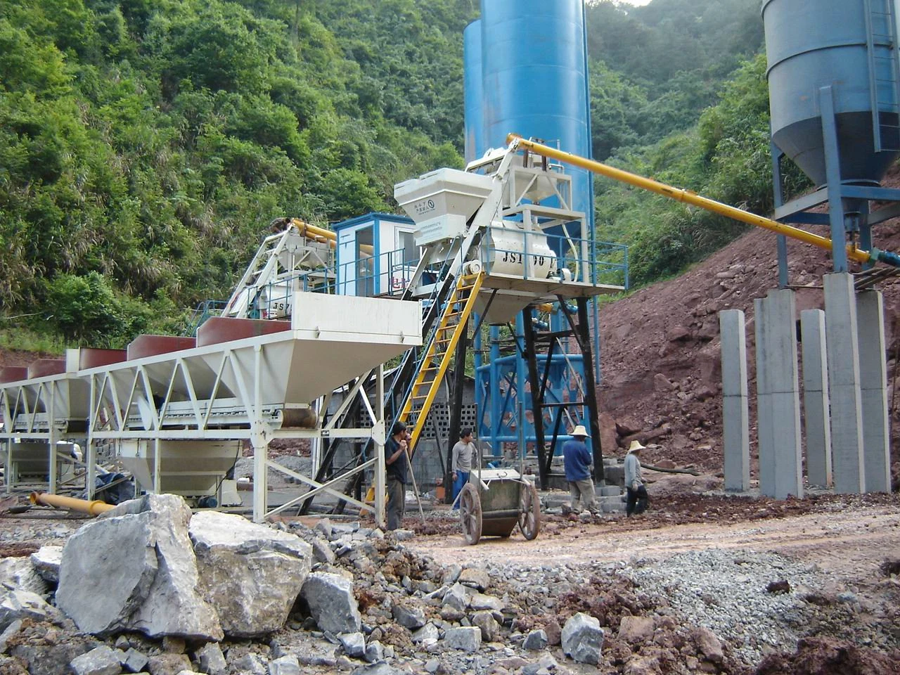 Hzs35 Planta de procesamiento por lotes de mezcladoras de hormigón de la máquina de construcción de equipos de construcción