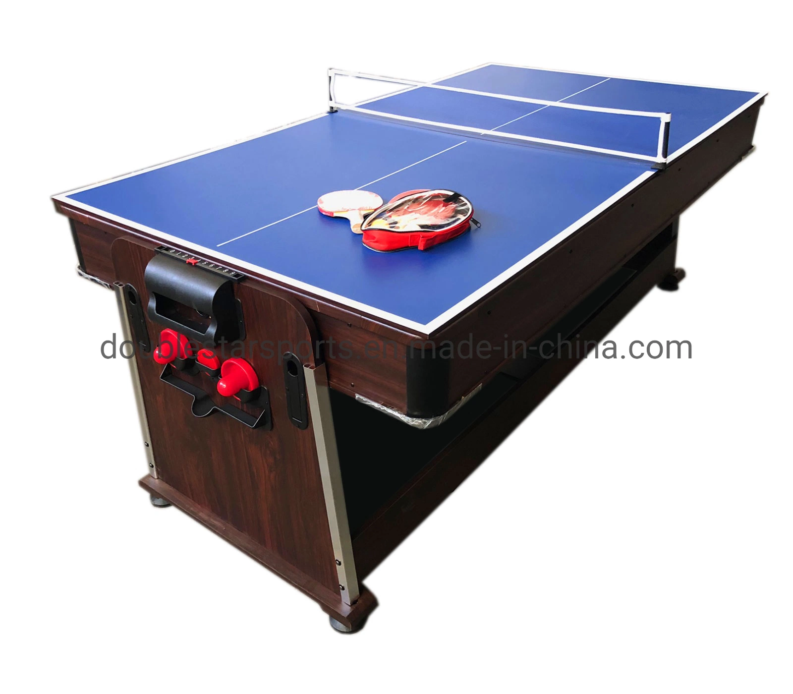 3 in 1 Multi Games 7FT Rotating Billiard Pool Air Hockey Table with Dining Top Table Tennis Top