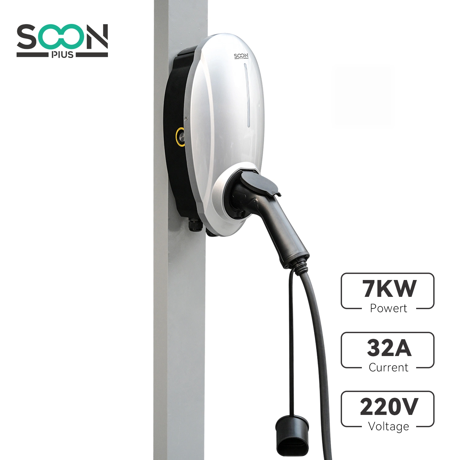 Wall Mounted Ocpp 1.6j 7kw Single Phase 220V 32A Smart Home AC Type 2 Fast EV Charger for Electric Car