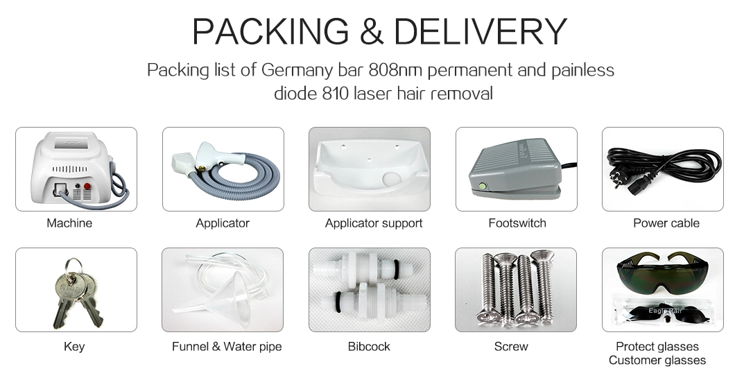 Diodenlaser für Haarentfernungsmaschine 808nm Tragbar mit medizinischen CE-Zertifizierung