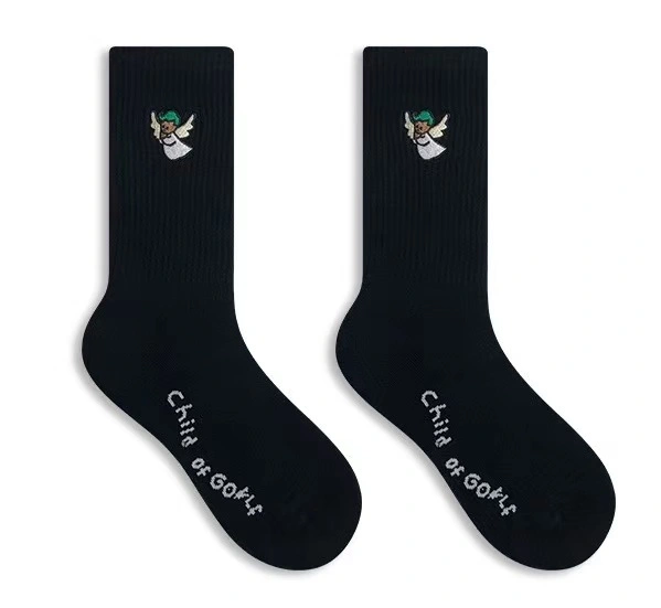 Design Your Own Crew Custom Cotton Angle Embroidery Jacquard Sports Wearproof Socks