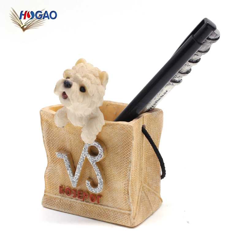 Custom Resin Dog Pen Pencil Holder for Desk Organizer