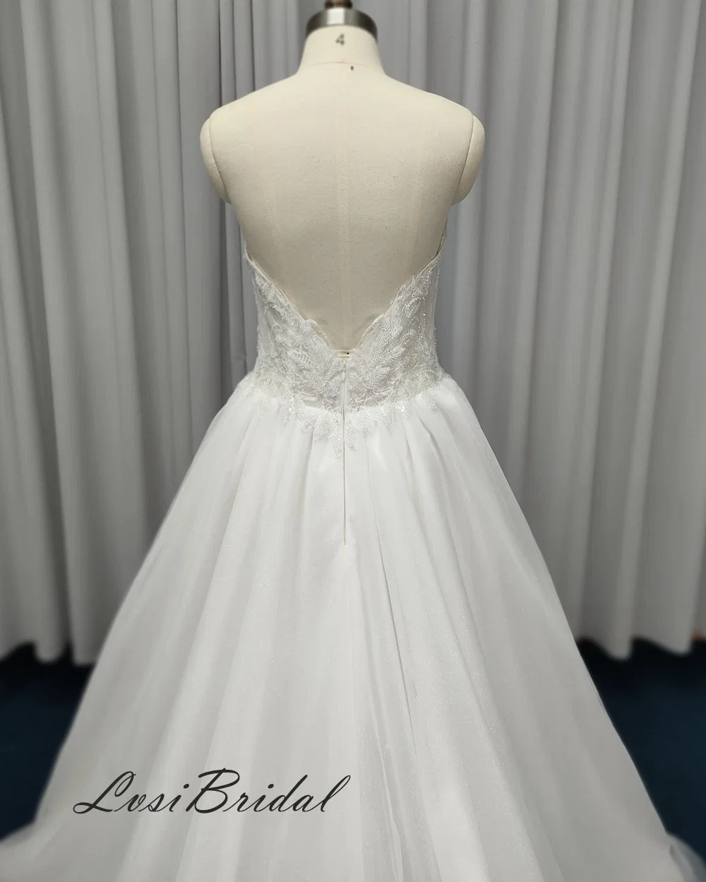 22503 Sweetheart Neckline with Shoulder Heavy Beads with Wedding Dresses A-Line Tulle Skirt Bridal Gown Dress Foreign Trade Simple Style Dress