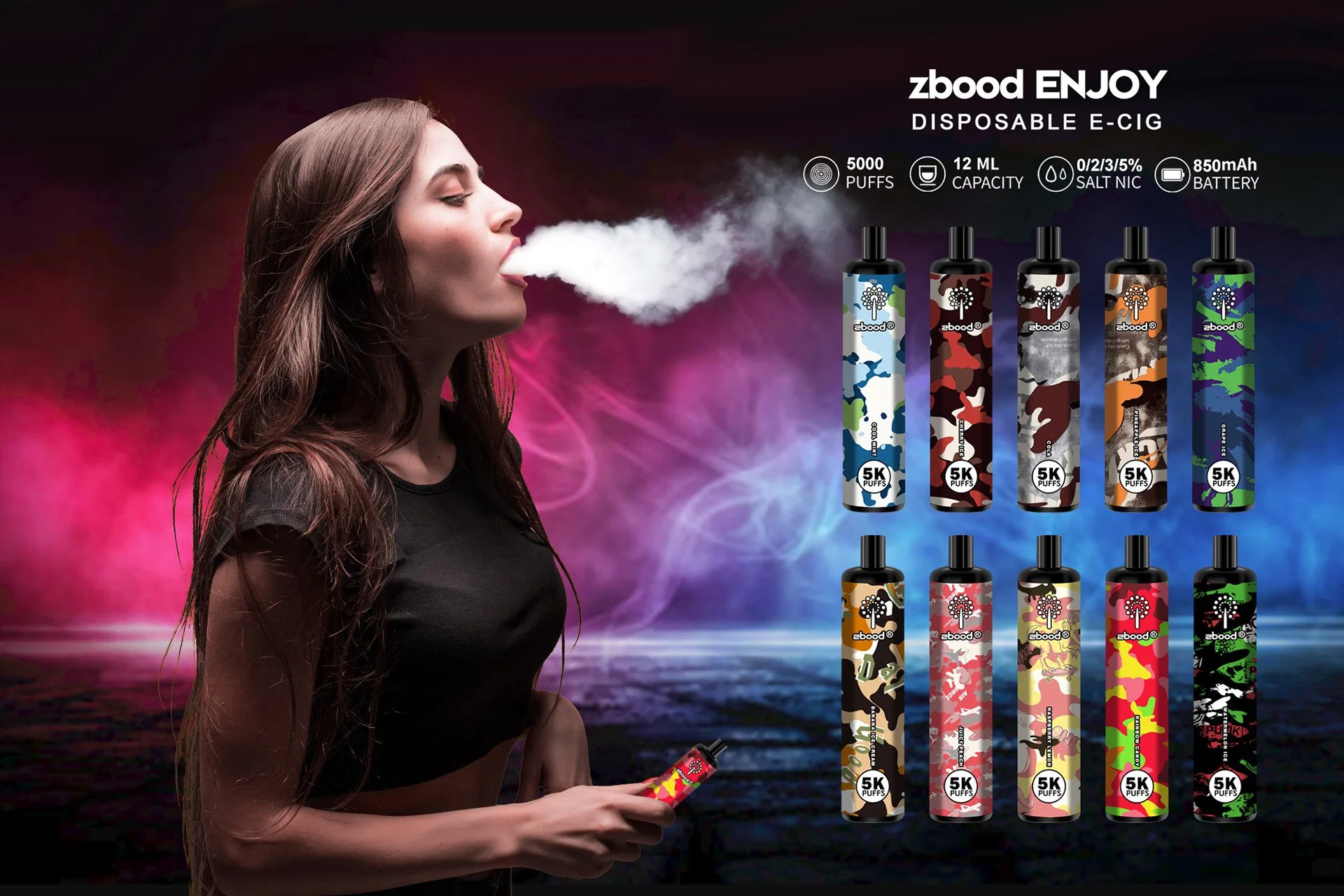 Mejor Precio 10 sabores 12 ml E-Liquid prellenada Zbood 5000 Puffs Disposable/Chargeable E cigarrillo Myshisha Puffbar VAPE Pod Hookah E Zigarette