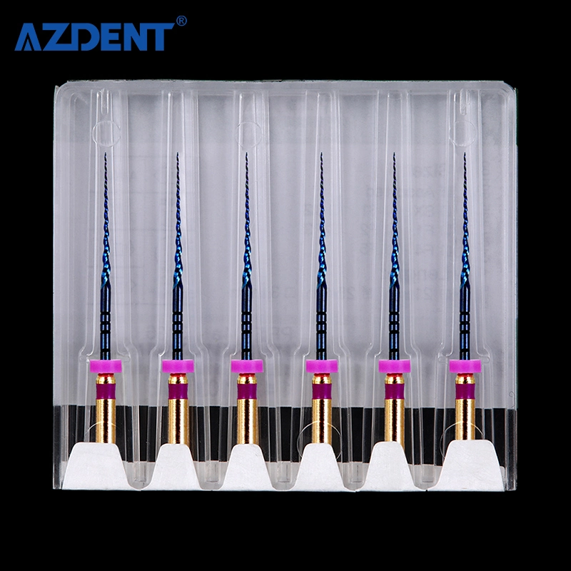 Motor de archivos dentales Azdent utilizar Niti Super Archivo giratorios de 25mm S1 6 PCS/Box