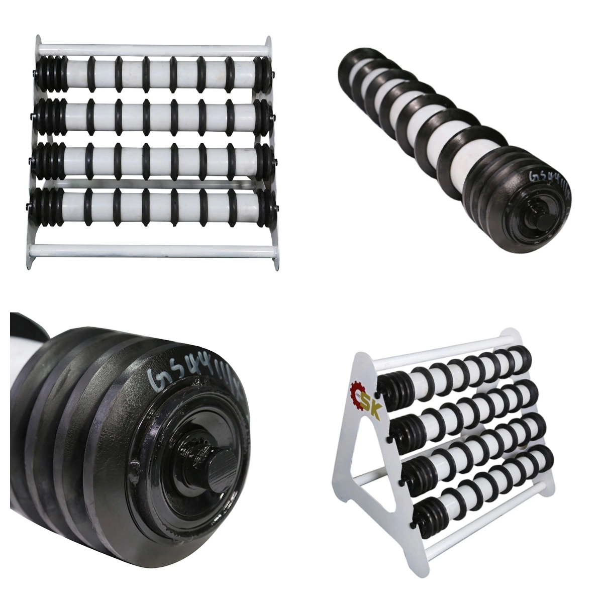 Conveyer Spare Parts Comb Spiral Screwed Centering Aligning Adjusting Carring Carrier Return Polymer PE PU Rubber Buffer Impact Steel Belt Conveyor Roller