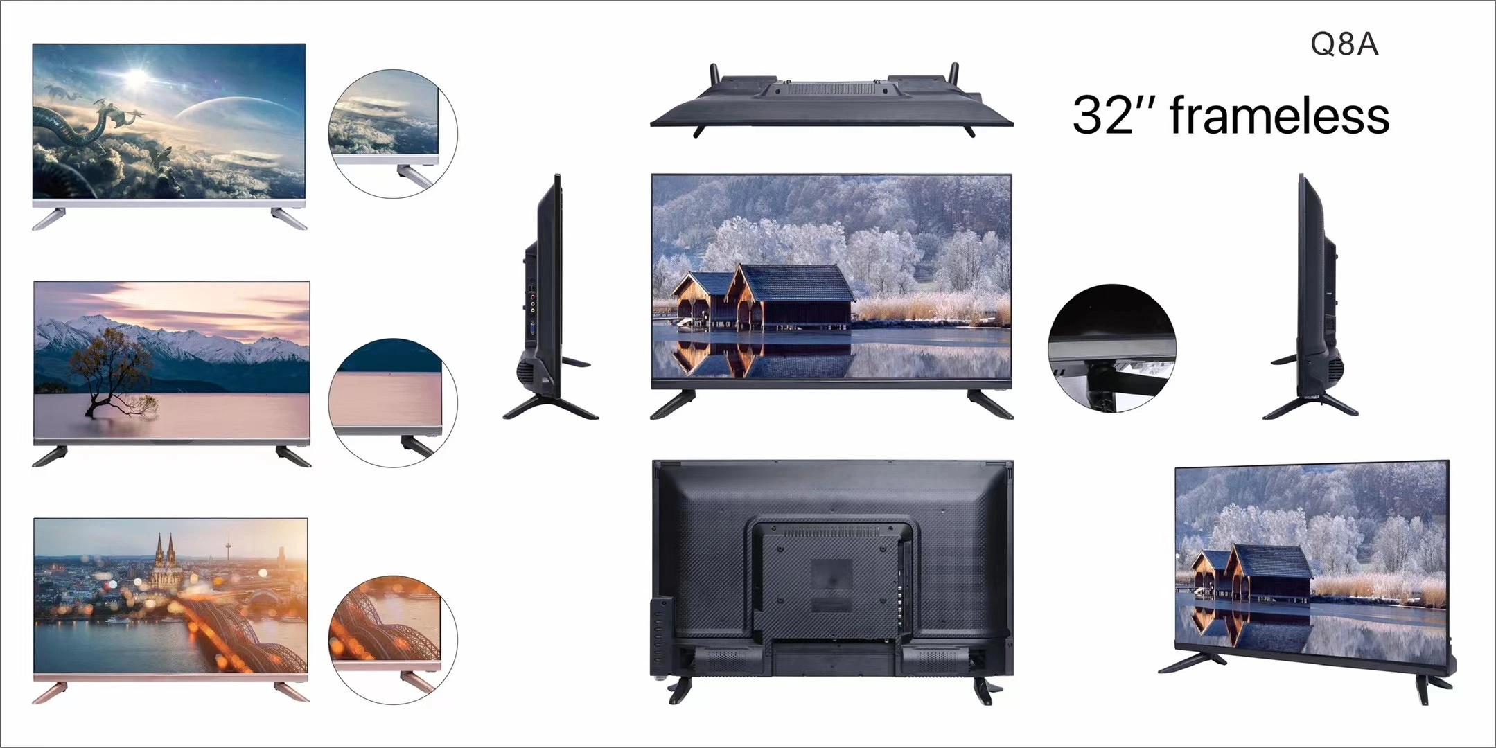 OEM Branding Wholesale/Supplier LED TV Smart TV 40 Inch Frameless Televisions