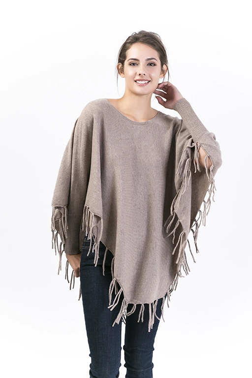 Poncho tendance 30 % cachemire et 70 % laine, Chick Dames, poncho style occidental