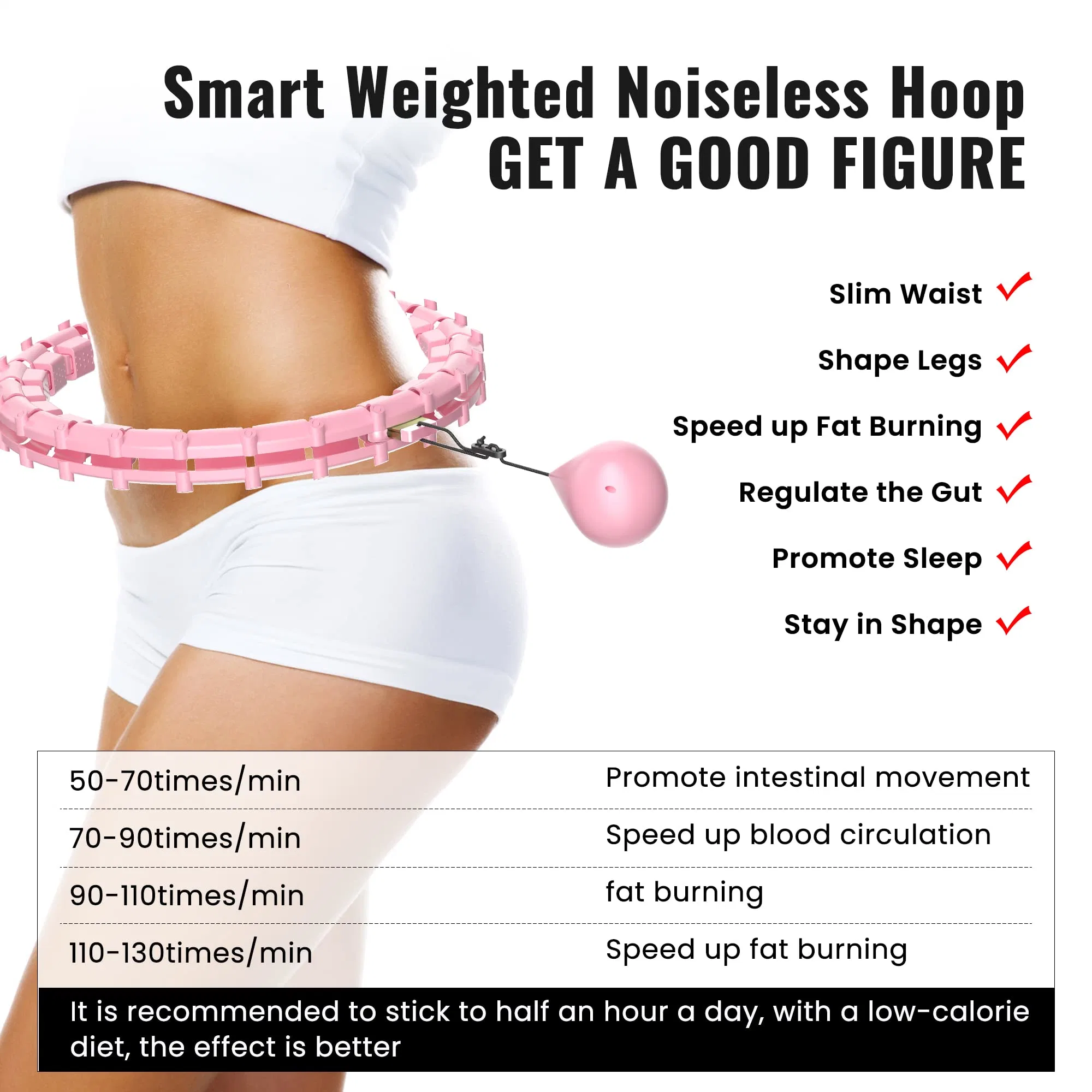 Factory Price Gym Women Abdominal Sports Equipment Weighted Smart Fitness Hula Hoop