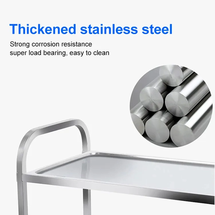 Commercial Equipment Stainless Steel 3 Layers Tray Food Distribution Handcart Cupboard Hospital Food Trolley