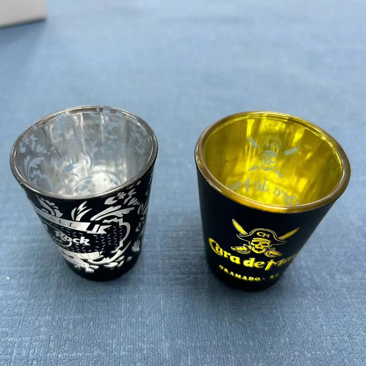 60 ml vidrio Eletroplate Taza con Diseño del patrón de grabado láser de la copa de cristal de vino