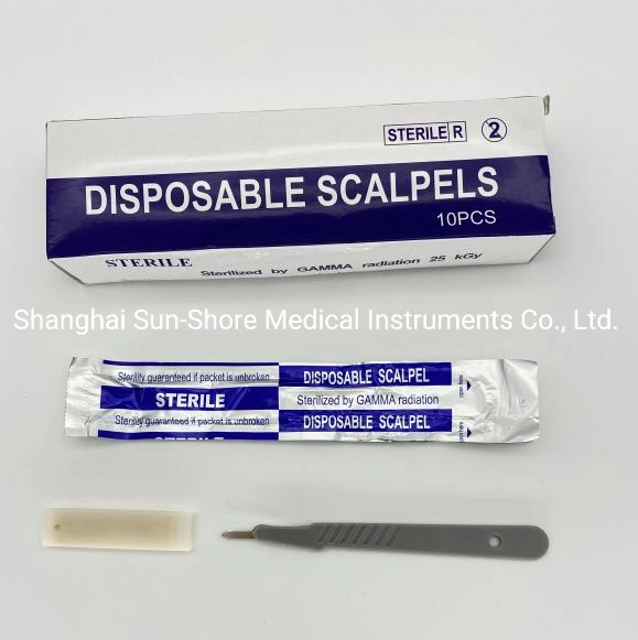 Disposable Sterile Surgical Scalpel Plastic Handle Medical Micro Blade Knife