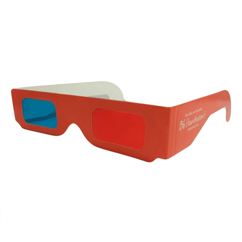 Custom Cinema Red Cian Cardboard desechable 3D Glasses de papel