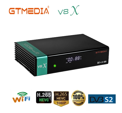 Novo Modelo Gtmedia V8X DVB-S2 Receptor de TV via satélite WiFi Gtmedia H. 265 1080P Gt Media