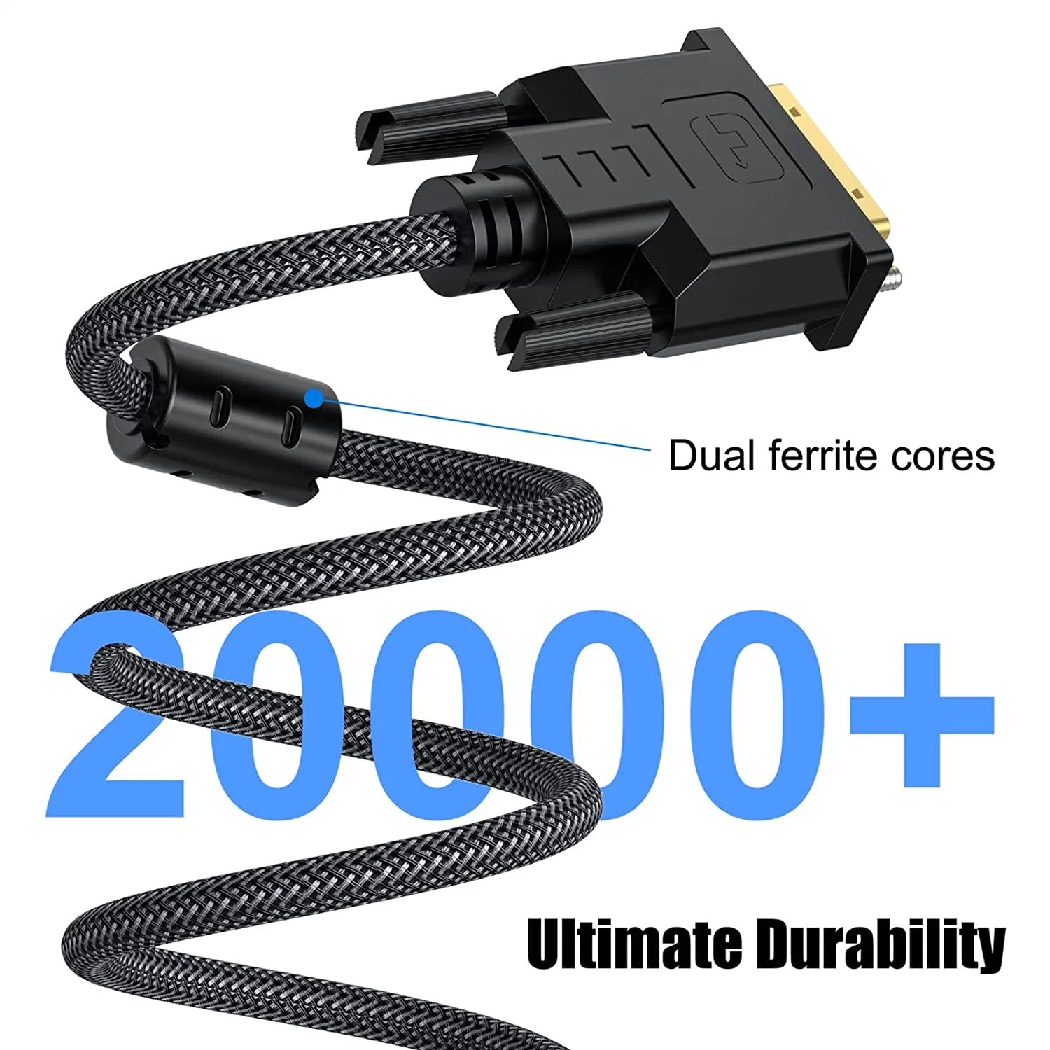 DisplayPort (DP) auf DVI-Adapter, vergoldete DisplayPort-auf-DVI-D-Adapter (Stecker auf Buchse) kompatibel mit Computer