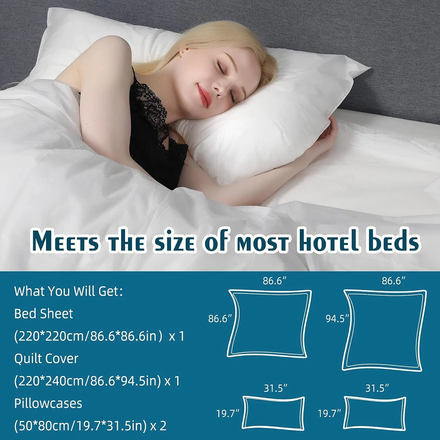 Folha de roupas de cama descartável, conjunto de capas de cama de tamanho completo, 2-Pack - hipoalergénico e prático