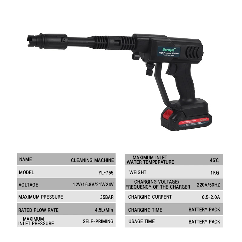 Máquina de Lavar Roupa para automóvel pistola de aspersão de água pistola de lítio elétrica Portátil alta Lavadora de alta pressão