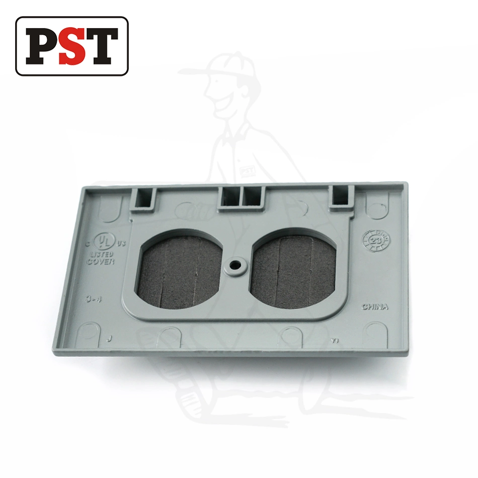 Horizontal Type One Duplex Receptacle Cover & Gasket Aluminum Weatherproof Box Cover