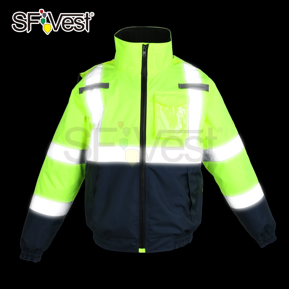 Veste de sécurité hiver chaud Hi Viz Vêtements de travail réfléchissant léger