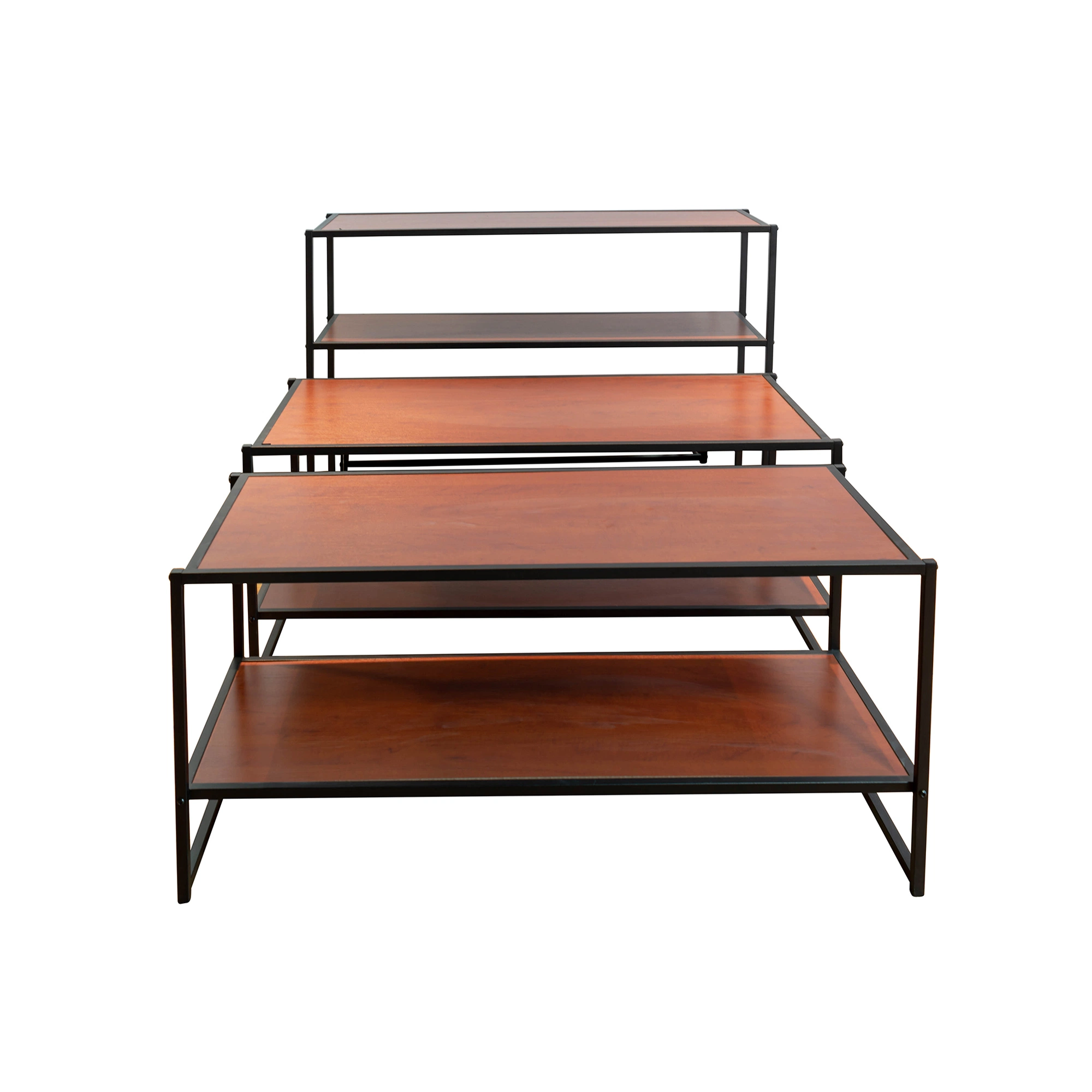 Nesting Coffee Tea Table Set for Home Living Room Wooden Top Metal Frame Design Cheap Price Whosale