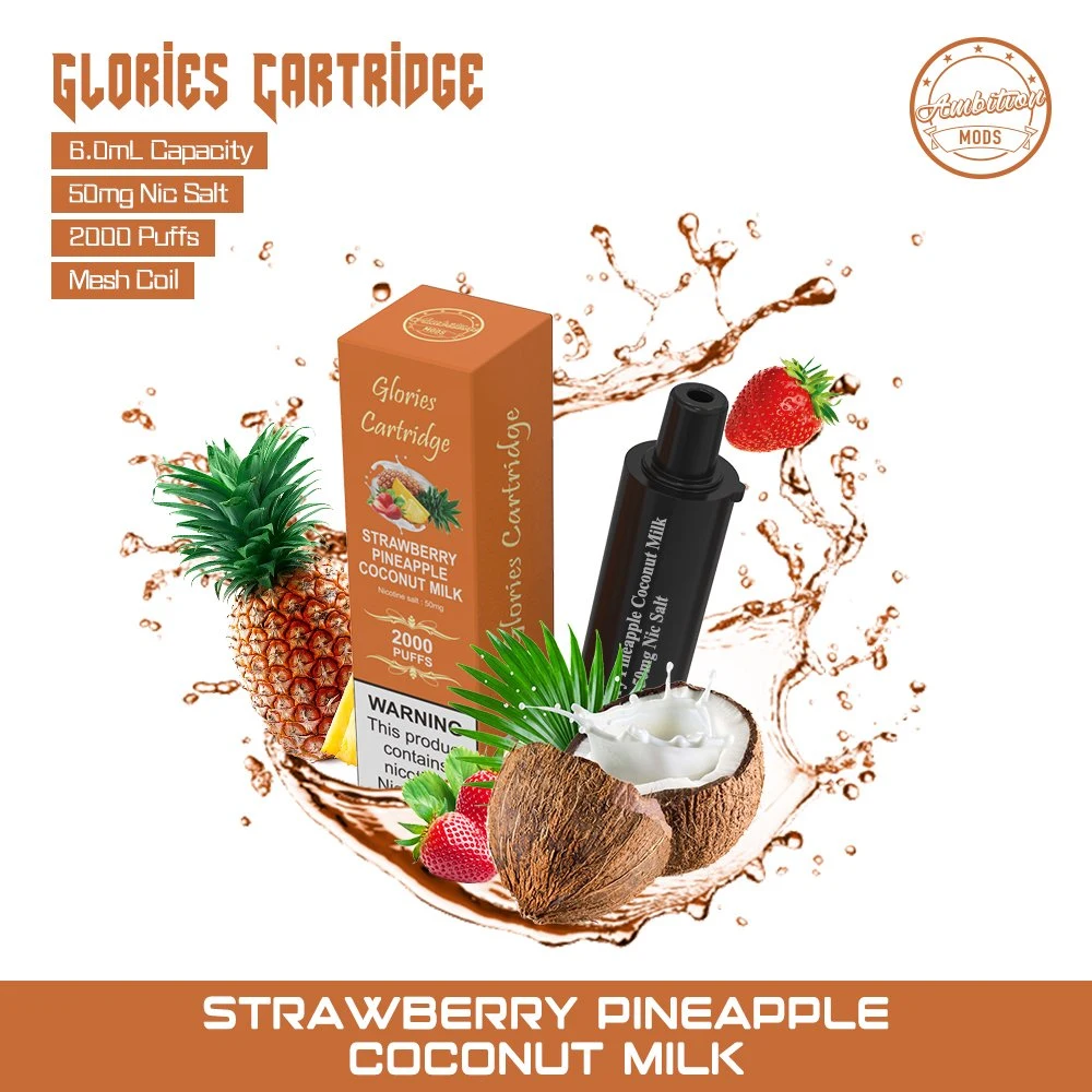 Glories 18650 Disposable Vape Kit 6ml Vape Pen Ambition Mods Atomizer Electronic Cigarette 2000 Puffs Pod