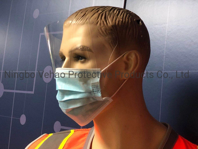 Security Disposable 3ply Face Mask with Reusable Face Shield Dfco-090