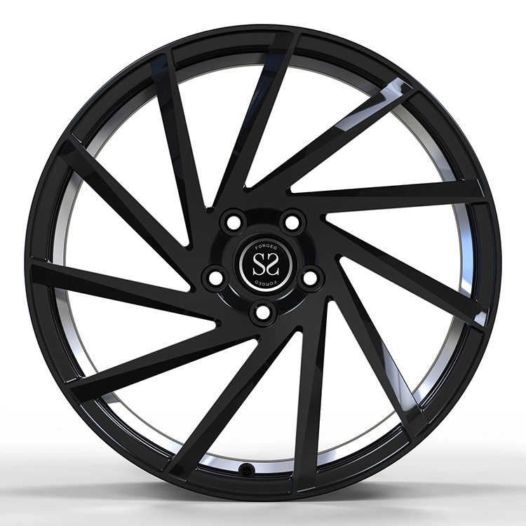 Monoblock 1 Piece Forged Wheels Directional Aluminum Matte Black for Passenger Luxury Car Rims
