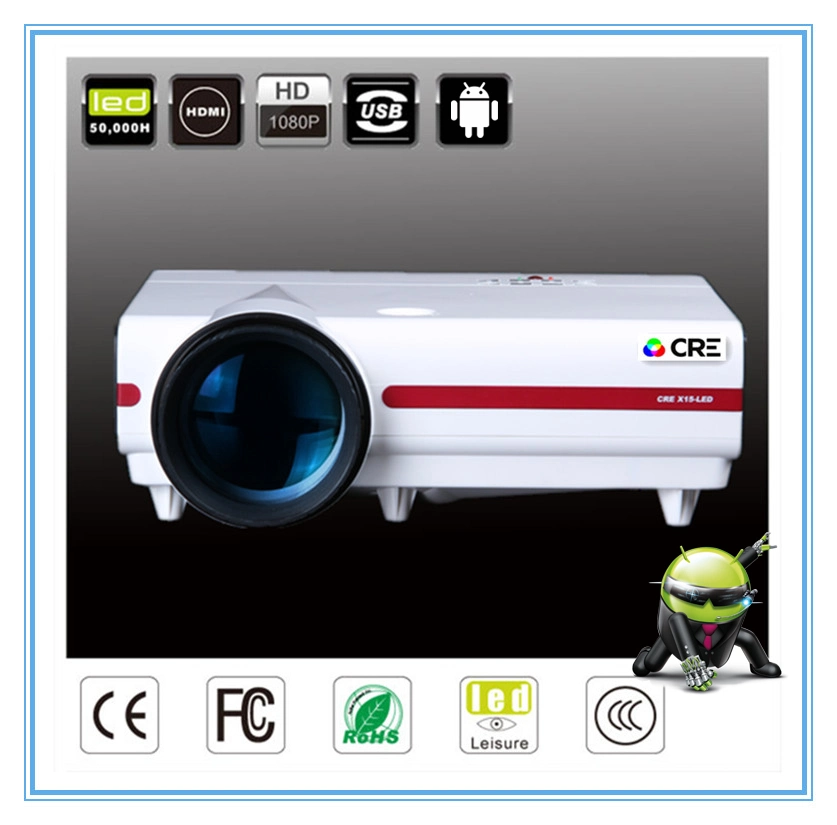 Proyector de cine en casa de Android, el soporte de proyector LED 1080P (X1500)