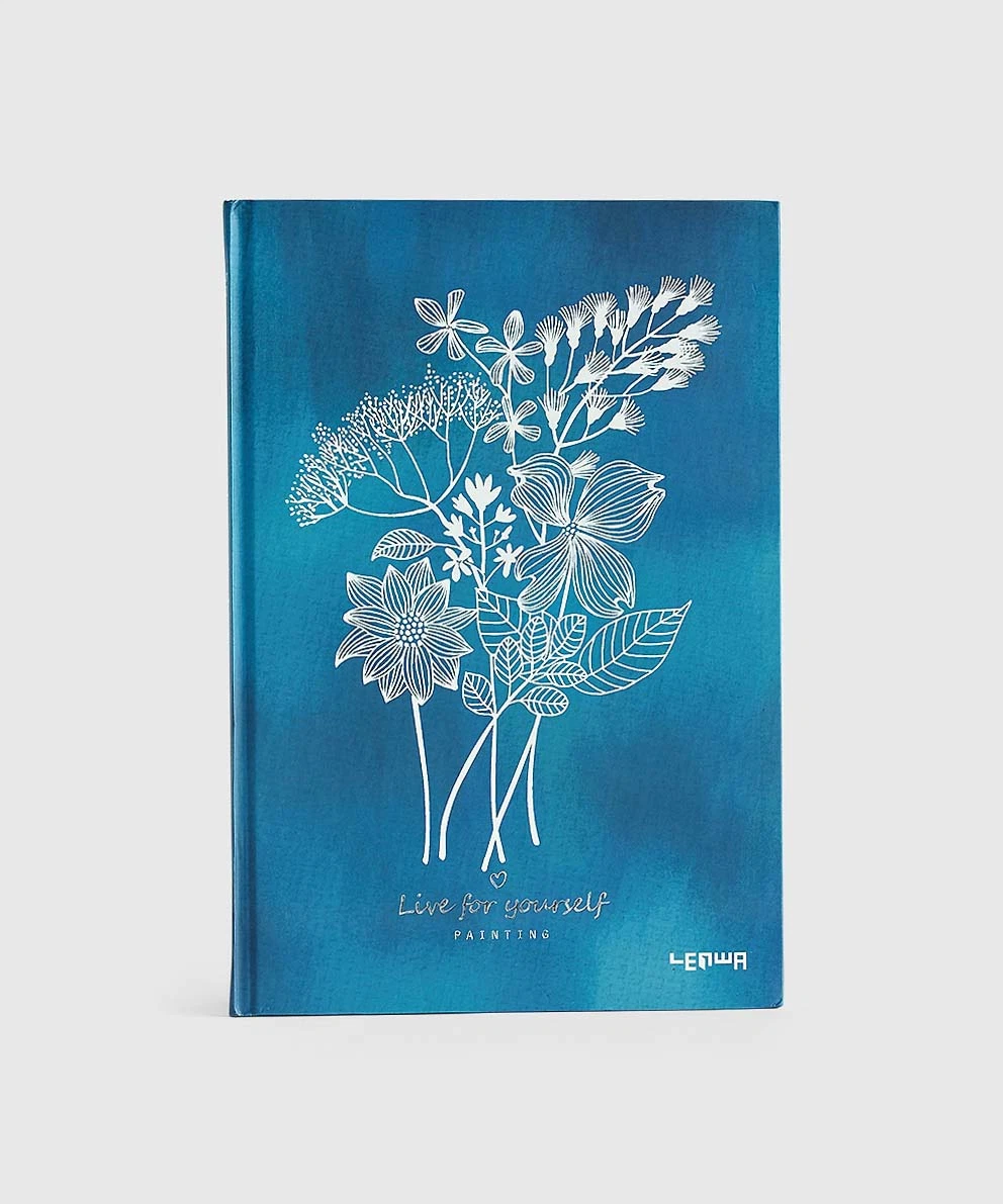 Blue Flower Gift School Office Notebook