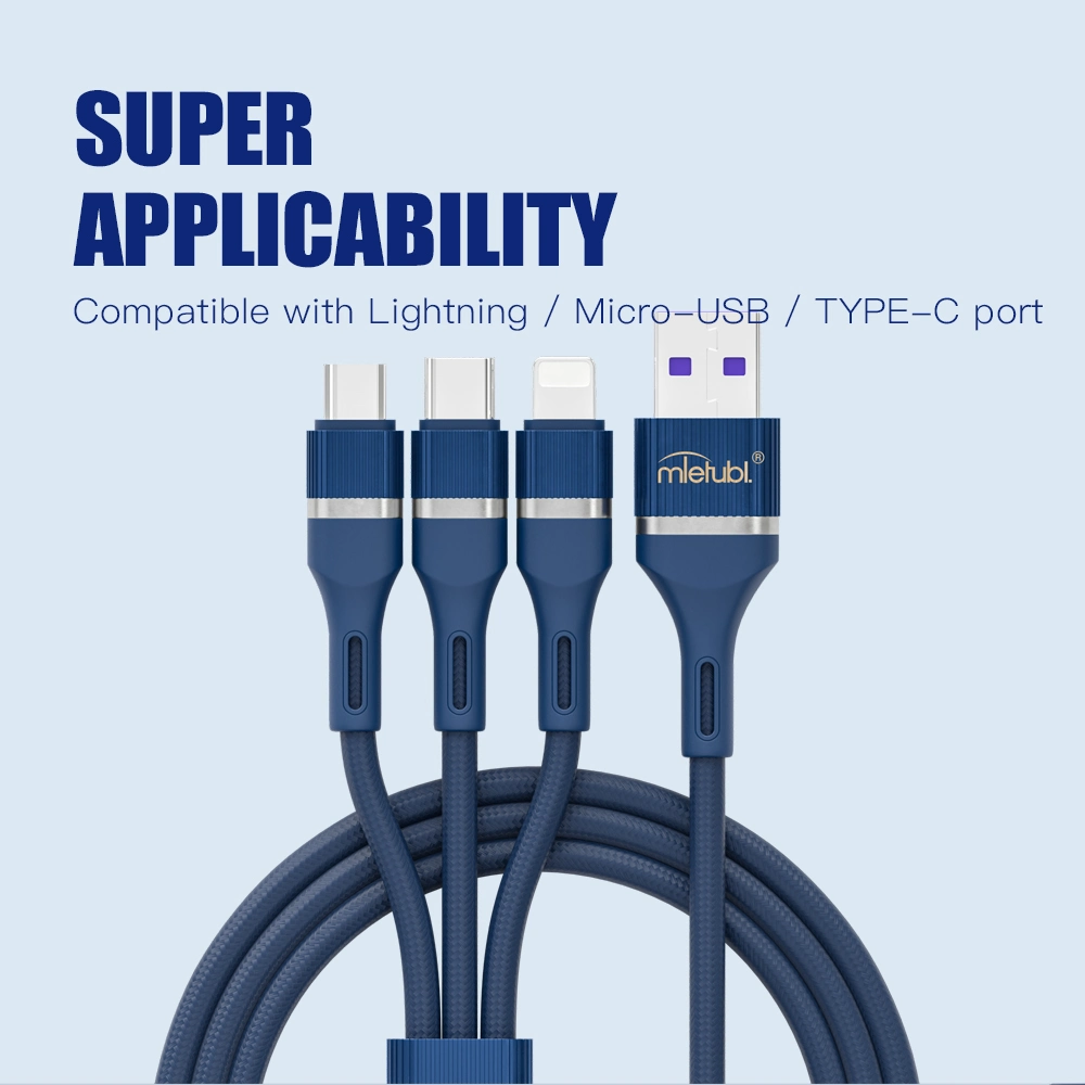 Mietubl 3 in 1 USB Fast Charging Data Cable for Mobile Phone