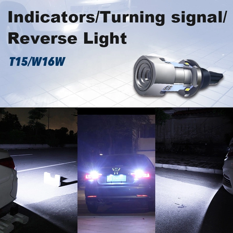 مصباح LED داخلي جديد من تصنيع المعدات الأصلية (OEM) لامع، ضوء الرجوع للخلف T15 مصابيح السيارة 7440 7443 بجهد 12 فولت الإضاءة