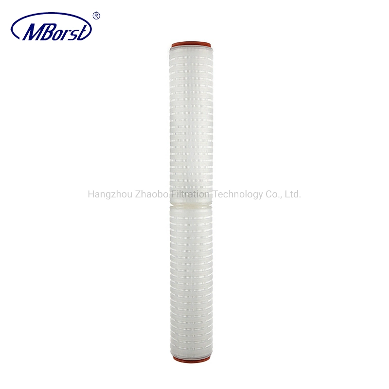 RoHS Approved Filter Cartridge Manufacturer 0.1/0.2 Micron Pleated N66 Filter Element for Mineral Water Liquor Filter Terminal Filtration of Dye Ink 10/20"