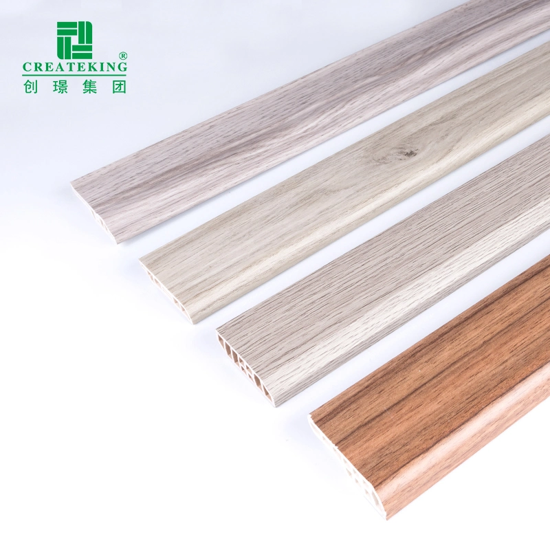 China Supplier E0 2400mm PVC Floor Skirting WPC Baseboard for Decoration