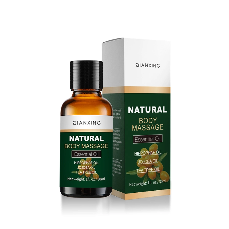 Cuidado corporal al por mayor aceite natural orgánico Hippophae cuerpo relajar músculo Aceite esencial de masaje