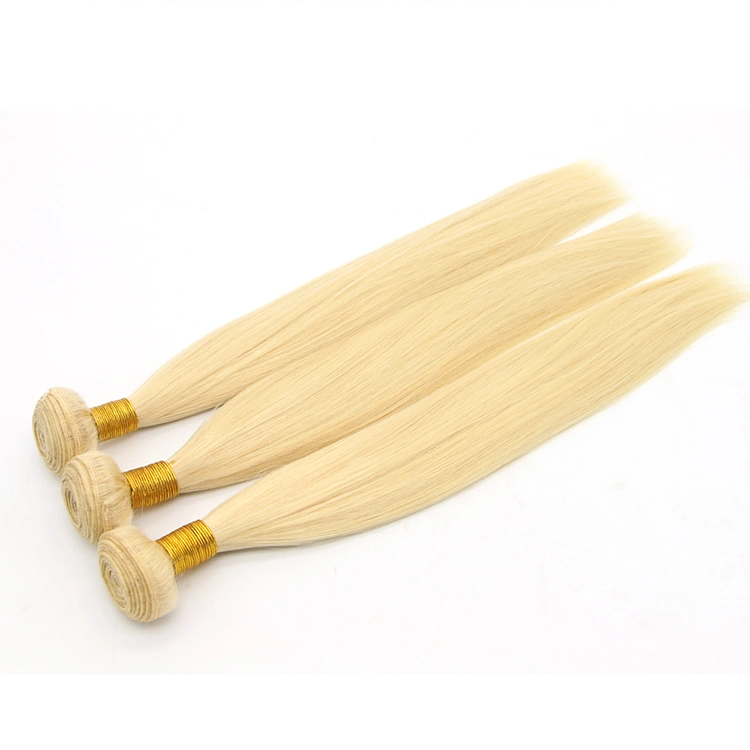 Hot Beauty Fashion 100% Human Hair Blonde #613# Straight Unprocessed Remy Hair Weft