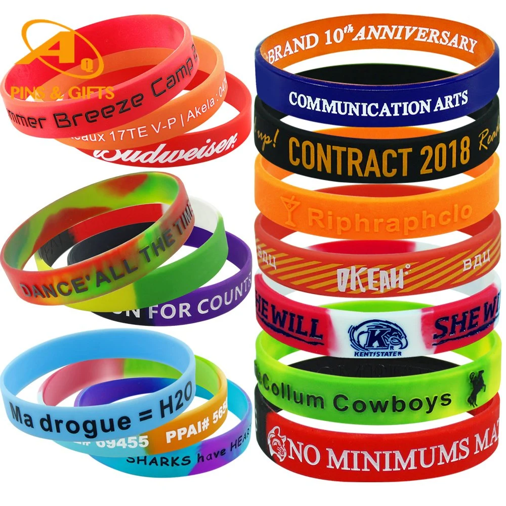 China Supplier Silicon Waterproof Sport Silicone Wristband in Blue for Wholesale/Supplier Wedding Anniversary Gifts Silicone Bracelet