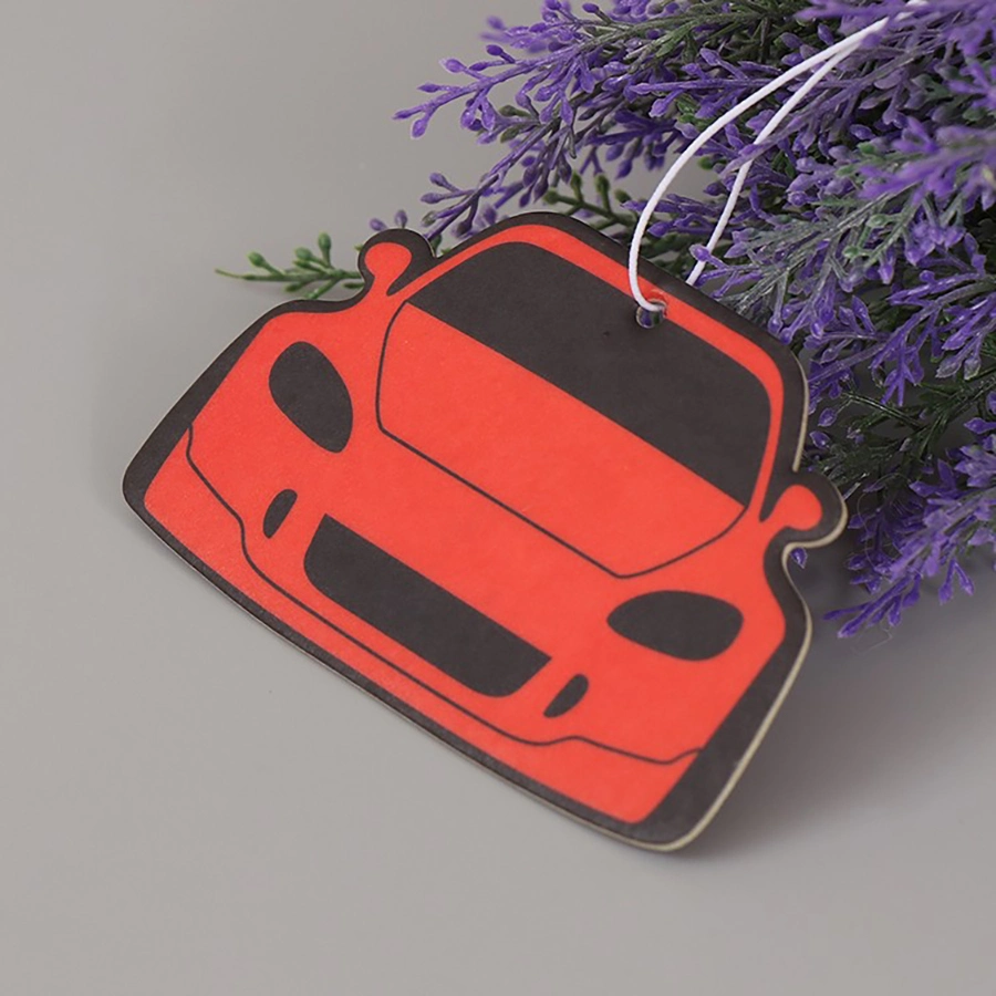 Custom Designed Car Air Freshener White Perfume Hanging 2D Paper Scent, Hanging Air Freshener Vehicle