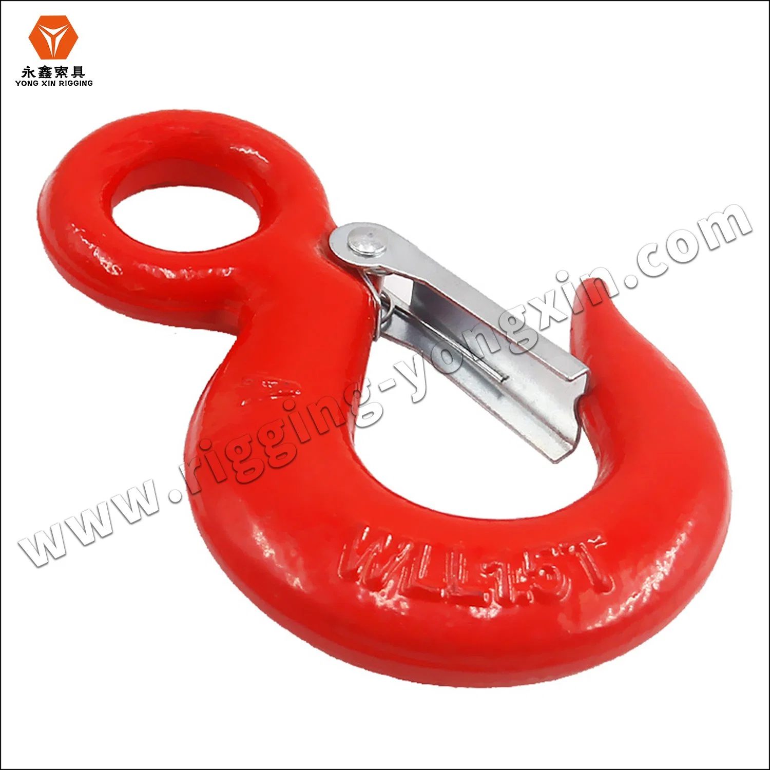 G80 Zinc Plated Crane Lifting Drop Forged Eye Grab Hook with Safety Latch