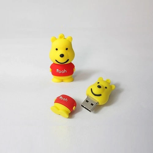 Popular Cute Cartoon Three Colors Soft PVC Pooh Camera USB